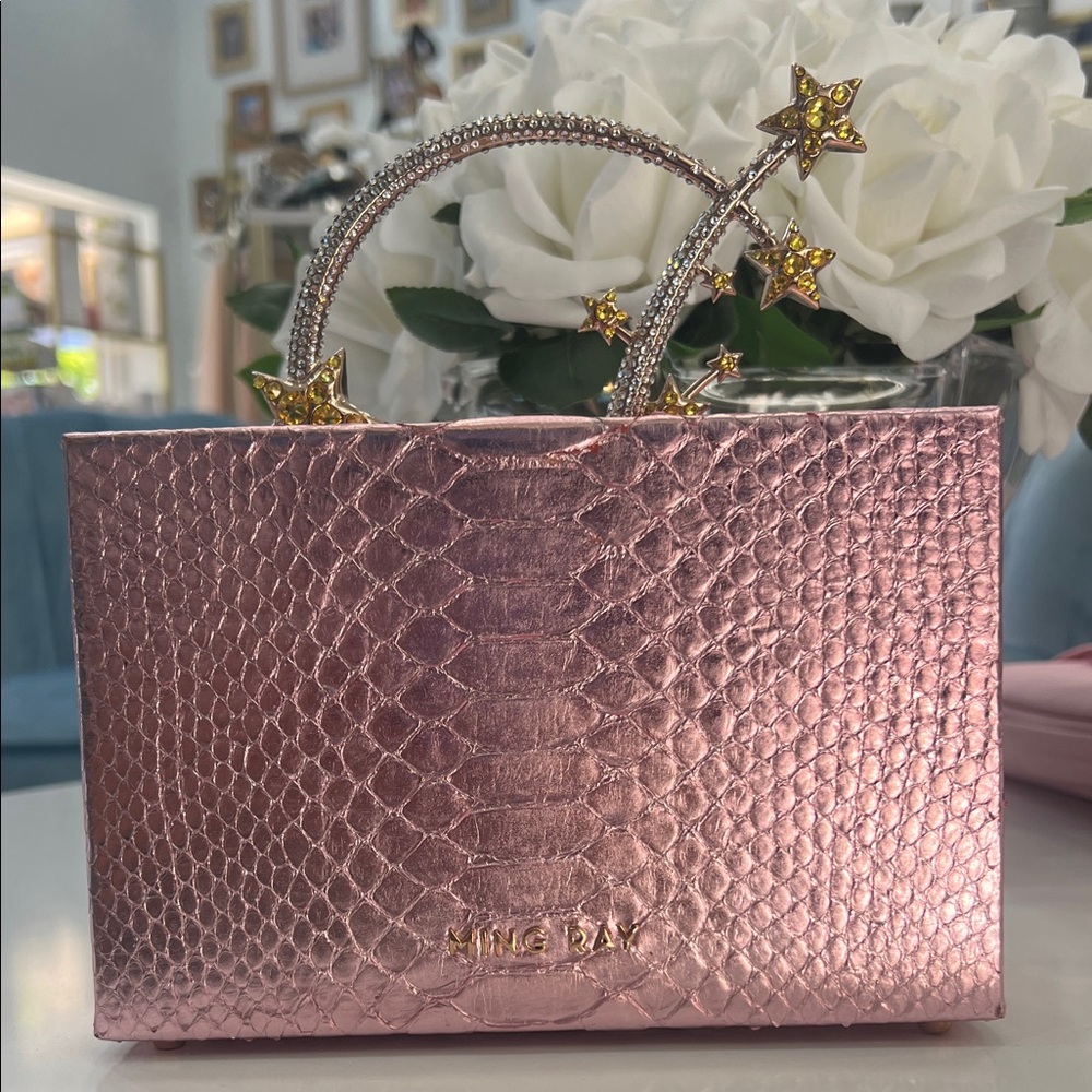 Pink Python Star-Studded Box Bag - Picture 4 of 8
